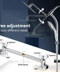 Diagram of 8 Inch Rainfall Shower Head With High Pressure Handheld Spray, Drill Free Slide Bar And Adjustable Extension Arm, Chrome Finish