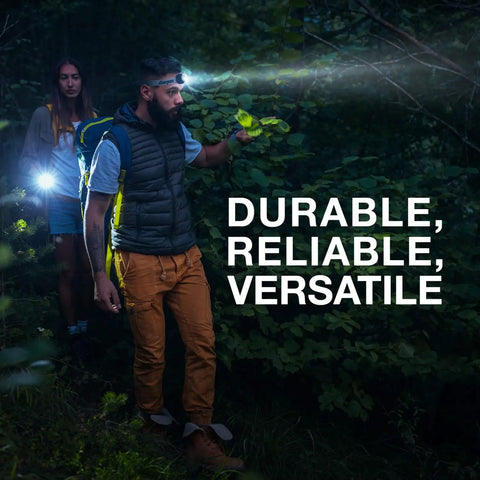 People using Vision HD Plus LED Headlamp With Pivoting Beam And Digital Focus, Water Resistant, Hands Free Camp Gear Light With Memory Recall