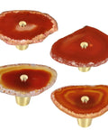 Dope Set Of 4 Agate Slice Drawer Knobs With Screws, Geode Crystal Cabinet Pulls For Dresser Cupboard And Kitchen Decor