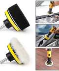 Pro Grade 3 Inch Drill Buffing Pad Kit with 11 Pieces Auto Detailing Foam Polishing Pads on car and floor surfaces