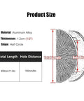 Half Moon Door Handles Set With 12 Inch Aluminum Push Pull Levers dimensions diagram, aluminum alloy, half circle shape.