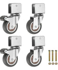 2 Inch Caster Wheels 4 Pack With 2 Brakes And 2 Swivel Casters For Furniture Office Chairs Carts And Cabinets 55 lb Capacity