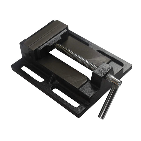 Flat Drill Press Vise 4 Inch For Home Shop Use Heavy Duty Malleable Cast Steel Body With Powder Coat Finish 4 Hole Reinforced Base