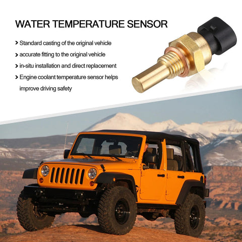 Flygun car engine water temperature sensor with brass gold body and black connector
