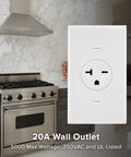 20 Amp Tamper Resistant NEMA 6-20 Wall Receptacle Beefy Commercial Grade Single Outlet 250 VAC UL Listed 2 Pack