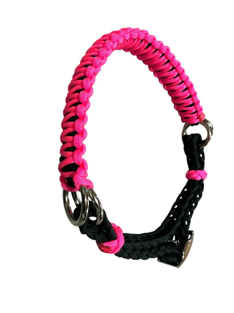 Hot Pink Side Pull Hackamore Attachment for Your Bridle, Bitless Bridle Conversion, fits on your own bridle, black strap