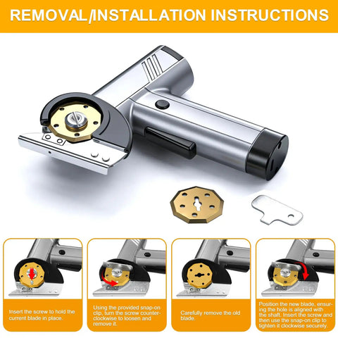 Get Your Hands On This Ridiculously Smooth Rroetxi Cordless Electric Cutter with installation instructions and blade removal tools.