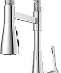 Neera Kitchen Faucet With Pull Down Sprayer Single Handle High Arc Spout Polished Chrome Finish Three Spray Settings Easy Reach Button Deckplate Sold Separately