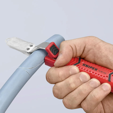 Heavy Duty Cable Stripper Tool For 8 To 28 Millimeter Wires, 9 Inch Length in use stripping a cable