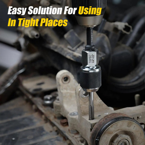 Three Eighths Inch Drive Tap Socket Set with Adjustable Jaws for Tight Spots in use on machinery