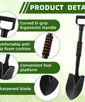 Four Piece 27 Inch Curved D Handle Shovel Set For Gardening And Digging, ergonomic design, foam handle, sharp blade