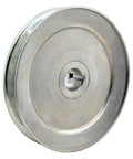 Single Groove V Belt Pulley 5.5 Inch Outer Diameter 7/8 Inch Bore 1 Groove Carbon Steel Motor Pulley Zinc Plated For V Belt Section A B 5L 4L AX BX Workhorse 1020 Steel