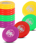 Stack of 12 Pack Plastic Flying Discs for Outdoors and Beach Games Totally Great for Kids and Adults, in bright colors for play