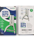 Packaging of Heavy Duty Handheld Workhorse Single Hole Punch With 1/8 Inch Punch And 2 Inch Reach, front and back view