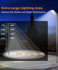 Diagram of Beefy 240W LED Parking Lot Light With 60,000 Lumens Of 6000K Daylight illuminating a large outdoor area