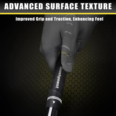 Close-up of a hand gripping the Golf Swing Trainer 48 Inch Warm Up Stick For Strength Tempo Balance And Flexibility Indoor Outdoor Practice Aid.