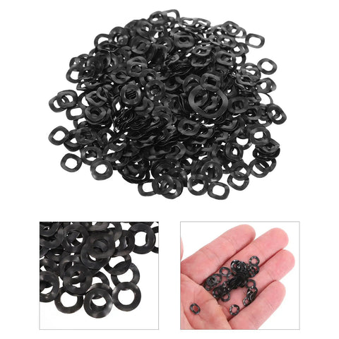 Spring Wave Washer Set 500 Piece Assortment Kit With Three Wave Compression Washers For Machine Fastening High Elasticity And Vibration Dampening Smooth Surface Gasket Washers For Bolts And Screws, black