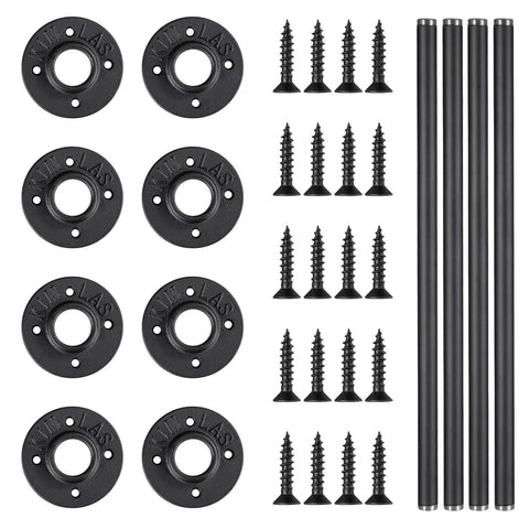 Industrial Pipe Table Legs Four Pack For Custom Rustic Tables And Furniture Heavy Duty Farmhouse Iron Desk Legs 30 Inches With Flanges
