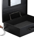 Open Portable Steel Lock Box With Tether Cable For Stashing Laptops, Phones And Valuables, Keyless Combination Safe For Home Or Office