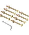 Beefy M6 X 65mm Bunk Bed Bolts Kit With 8 Hex Socket Screws, 8 Slotted Nuts, Hammer Nut And Wrench, Zinc Color Durable Hardware
