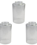Bubble Glass Shade Replacement 3 Pack For Screw Fixed Fixtures Clear Lip Cylinder Seeded Glass For Ceiling Fans Pendant