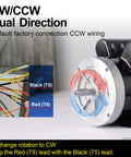 CW/CCW wiring instructions for Tough As Nails 3/4 Horsepower Electric Motor with visible wire connections.