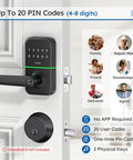 Keyless Entry Door Lock With Keypad For Front Door, Digital Smart Knob With Exterior Code Access displayed on a door