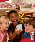 Children laughing with a remote control, showcasing Sound Effect Machine For Adults With Remote Control, 16 Hilarious Prank Sounds.