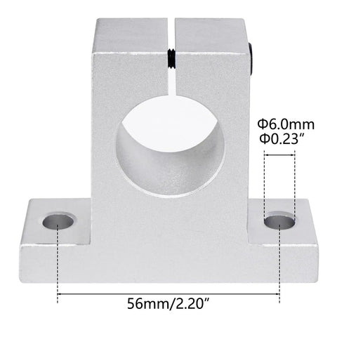 2 Pack SK25 Linear Motion Rod Supports For 25mm Shaft Aluminum Rail Guide Clamps with 6mm Mount Holes, Corrosion Resistant