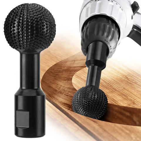 Rotary Burr For Wood Carving, 5/8-11 Threaded Ball Gouge Grind Head For 4 1/2 To 5 Inch Angle Grinders, Carbon Steel Shaping Bit