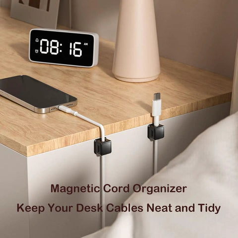 Magnetic Cable Organizer Kit 10 Pack For Desk Home And Office Must Have Adhesive Cable Clips on nightstand managing cables