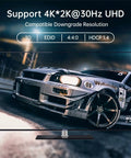 Rock Solid 16 Port HDMI KVM Switch Console With Four USB Hubs And Button Remote Delivers Smooth 4K@30Hz Monitor Management For Standard Rack Servers Without Any Hassle displayed on screen with a racing car.