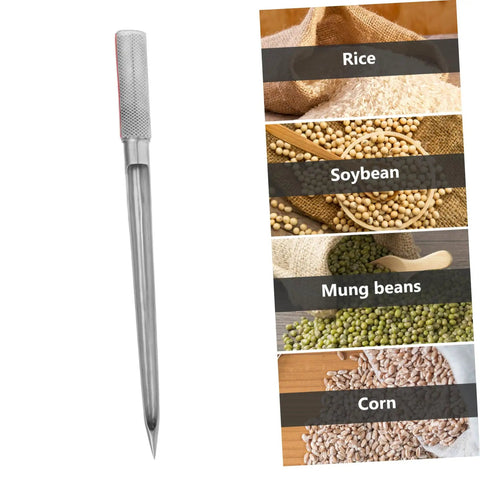 Pro Grade Portable Stainless Steel Grain Sampler With Rubber Grip for Fertilizers and Seeds Precise Sampling for Agriculture