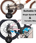 Heavy Duty Training Wheels For Kids Bikes 12 To 20 Inch With Stabilizers, Steel Support Arms, Thick 5.3 Inch Wheels on Bicycle