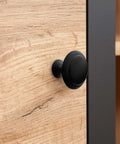 Set Of 12 Black Round Cabinet Knobs 1.18 Inch With Screws Matte Finish Stainless Steel Knobs On Zinc Alloy Bases Flat Pulls On Wood