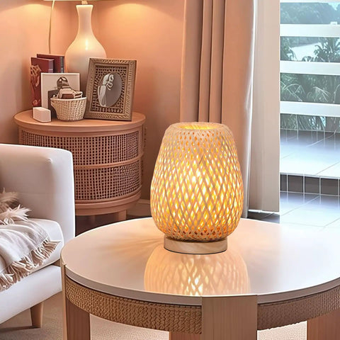 Vintage Dope Gold Industrial Table Lamp With Rustic Metal Cage Shade For Nightstand And Desk, E26 Base, 60W Max on round table
