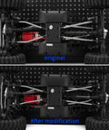 Comparison of original vs modified Beefed-Up Hi-Clearance Suspension Linkage Upgrade Kit for 1/10 Scale Fusion and Ascent RC Crawler