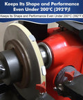 Adjustable Brake Lathe Silencer Band installed on brake lathe for ventilated rotors, highlighting durability under 200°C
