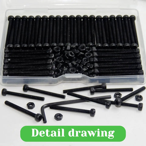 140 Pieces M3x30mm Hex Socket Head Cap Screws Bolts Made From Carbon Steel With Black Oxide Finish Allen Drive Full Threads