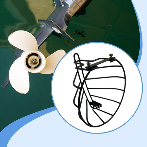Top Rated Outboard Machine Propeller Protective Cover Hardware Marine Thruster Shield for 7.5HP 9HP engines with durable metal.