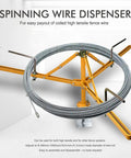 Built Tough Heavy Duty Fence Wire Dispenser For High Tension Systems, Floor Or Stud Mounted, Adjustable To Fit Coils