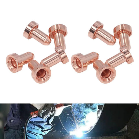 9 8211 Brass Plasma Cutting Torch Nozzle For SL60 SL100 60A Replacement Pro Grade Brass Tip shown in pack of 10