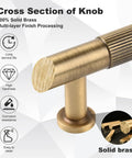 Cross section of five pack antique brass cabinet pulls 5 inch solid brass dresser drawer handles for your cabinets cupboards wardrobes closets and vanities durable hardware