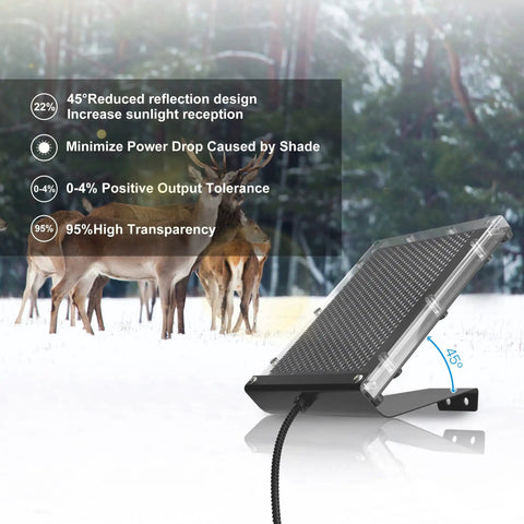 6V 1.5W solar panel for deer feeder recharge weatherproof outdoor solar charger with mounting bracket in forest setting