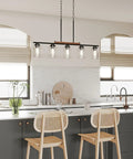 Straight Up Modern Farmhouse 5 Light Dining Room Chandelier With Dope Seeded Glass Shades Galvanized Steel Island Ceiling Fixture Lighting Top Shelf Kitchen Vibes over kitchen island.