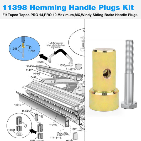Replacement Siding Brake Handle Plug Kit 11398 For PRO 14 PRO 19 Maximum MX Windy Siding Brake Tool Kit 2 Pack Keeps Handles Tight Fixes Loose Bolts Easy Hemming And Quick Install