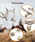 2 Pack Stainless Steel Western Cowboy Spurs With Rotating Gear For Men And Women Hand Carved Floral Inlays Vintage Western Style