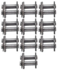 Ten Pack 428 Roller Chain Master Links Heavy Duty Steel Motorcycle Chain Connectors displayed in a grid for easy access.