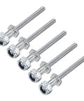 Five pack of Beefy Landing Gear Steel Axle Set, 4mm diameter, 52mm length, M6 nuts for RC airplane model aircraft hobby use