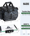 Waterproof Fishing Tackle Box 4 Pack With 3600 And 3700 Tackle Trays, durable bag and plastic organizer with removable dividers.